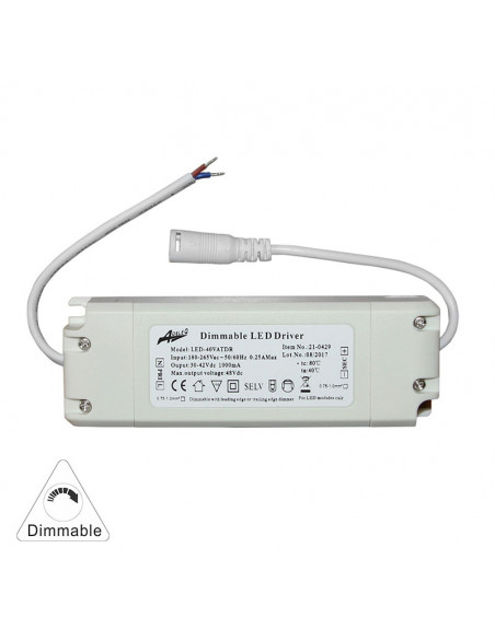 Driver dimmable for LED panel 42W-input:100-240VAC / output:30-42VDC 1000mA