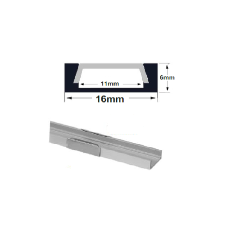 Profil aluminiu pt banda led, montaj aparent (PT),1m