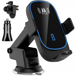 KKM Incarcator auto wireless incarcare rapida 15W, suport telefon integrat