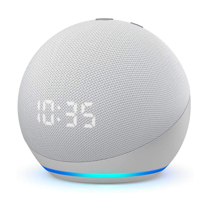 Alexa, Echo Dot Generatia a 4-a , cu ceas, asistent vocal inteligent - Twilight Blue
