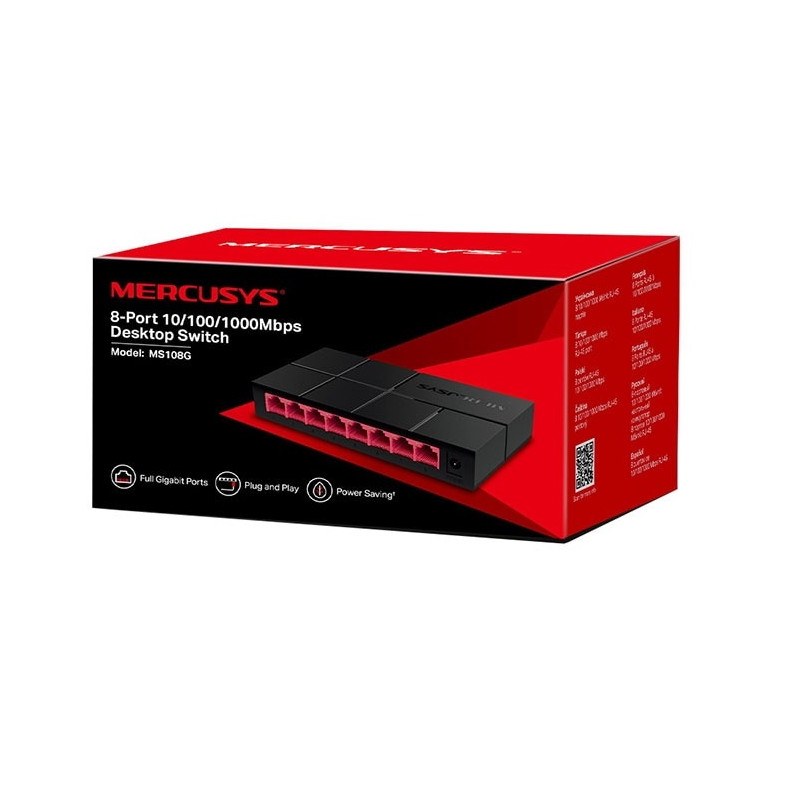 Mercusys Desktop switch 8P 10/100/1000 Mbps