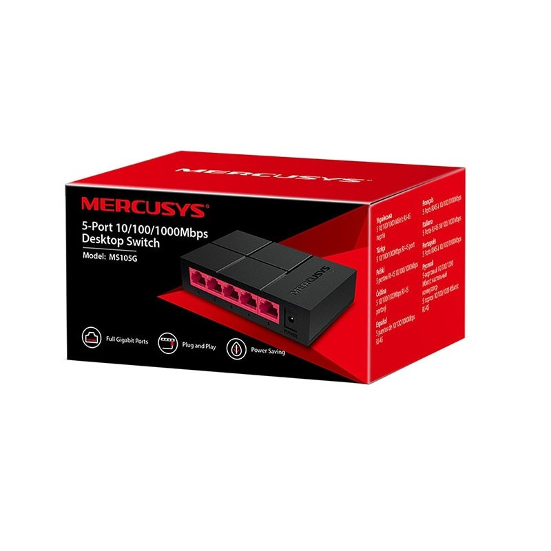 Mercusys Desktop switch 5P 10/100/1000 Mbps